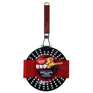 Tablecraft Commercial Quality BBQ Non-Stick Grilling Wok Collapsible Handle NWT